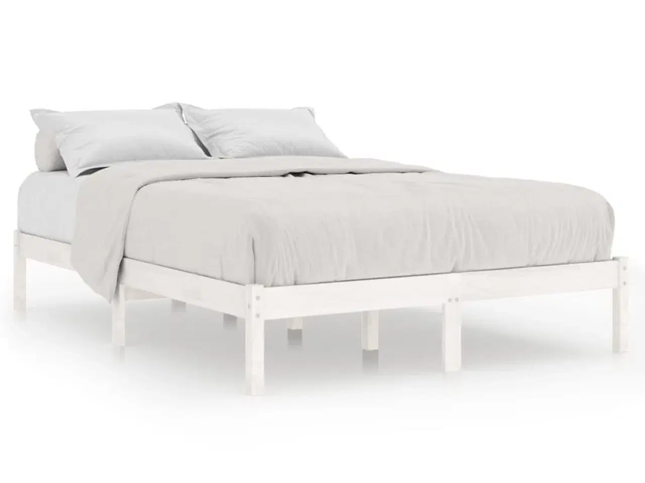 Billede 2 - Sengeramme 140x200 cm massivt fyrretræ hvid