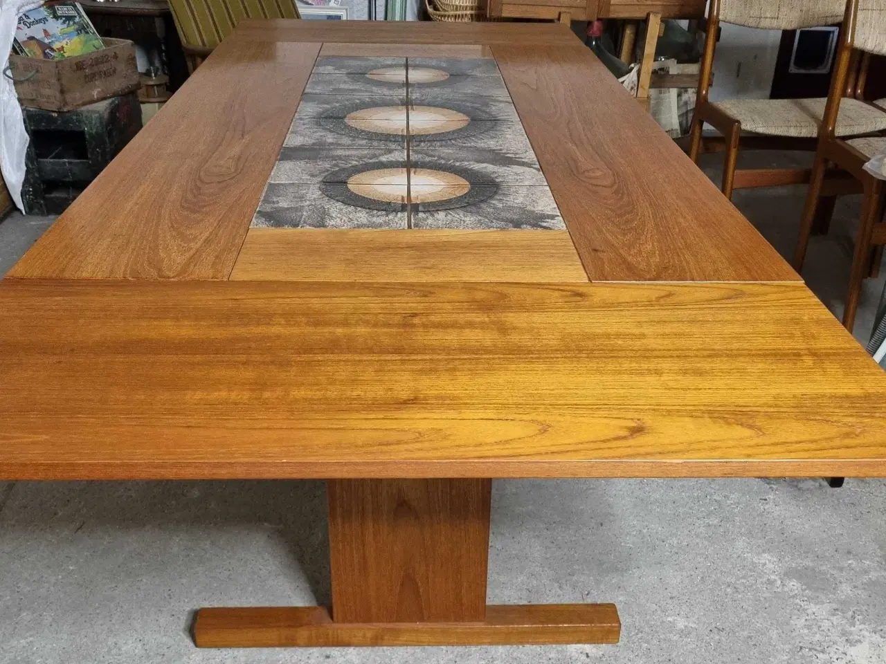 Billede 2 - Retro kakkelbord I teaktræ 