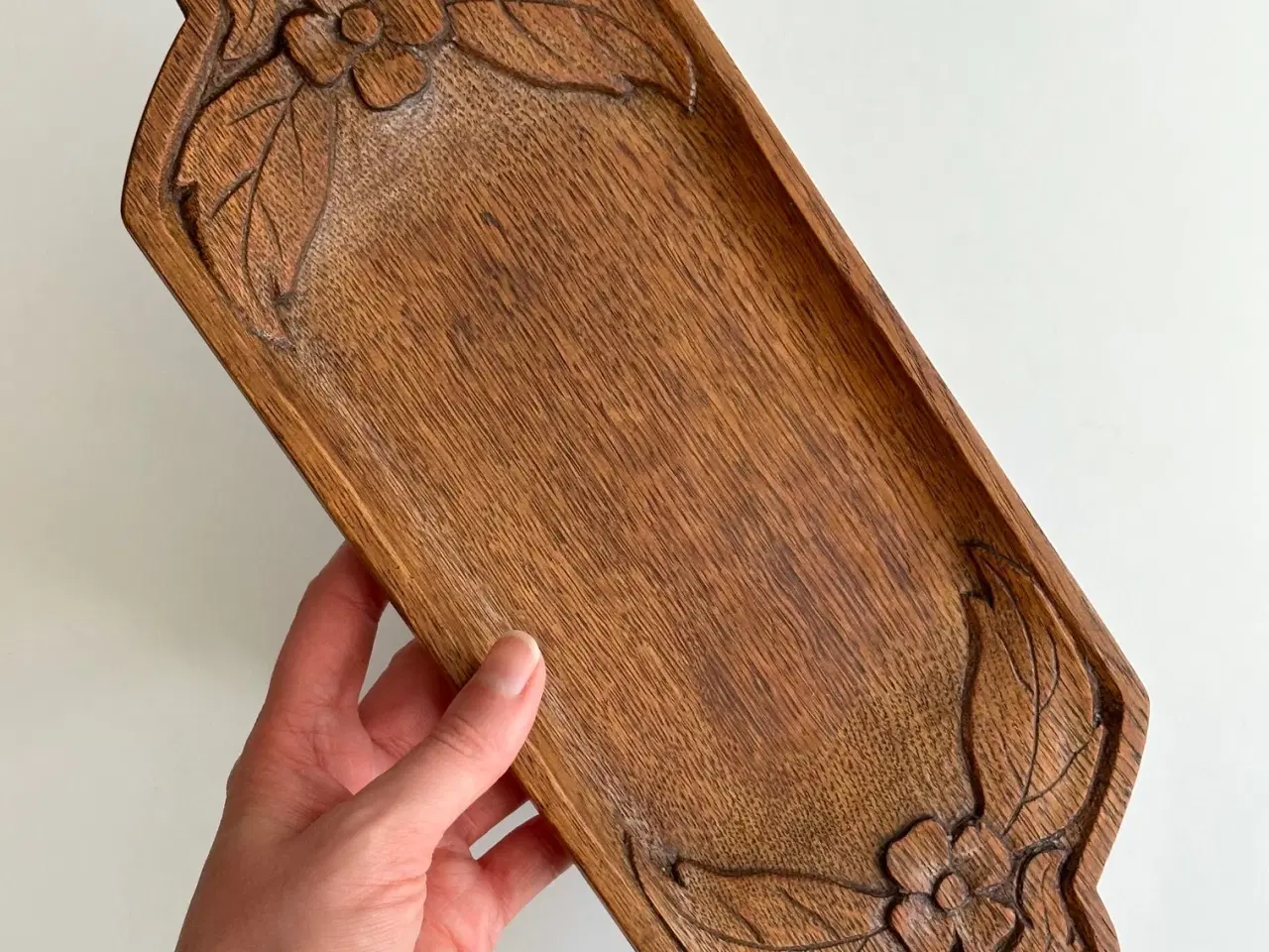 Billede 2 - Træbakke m blomster