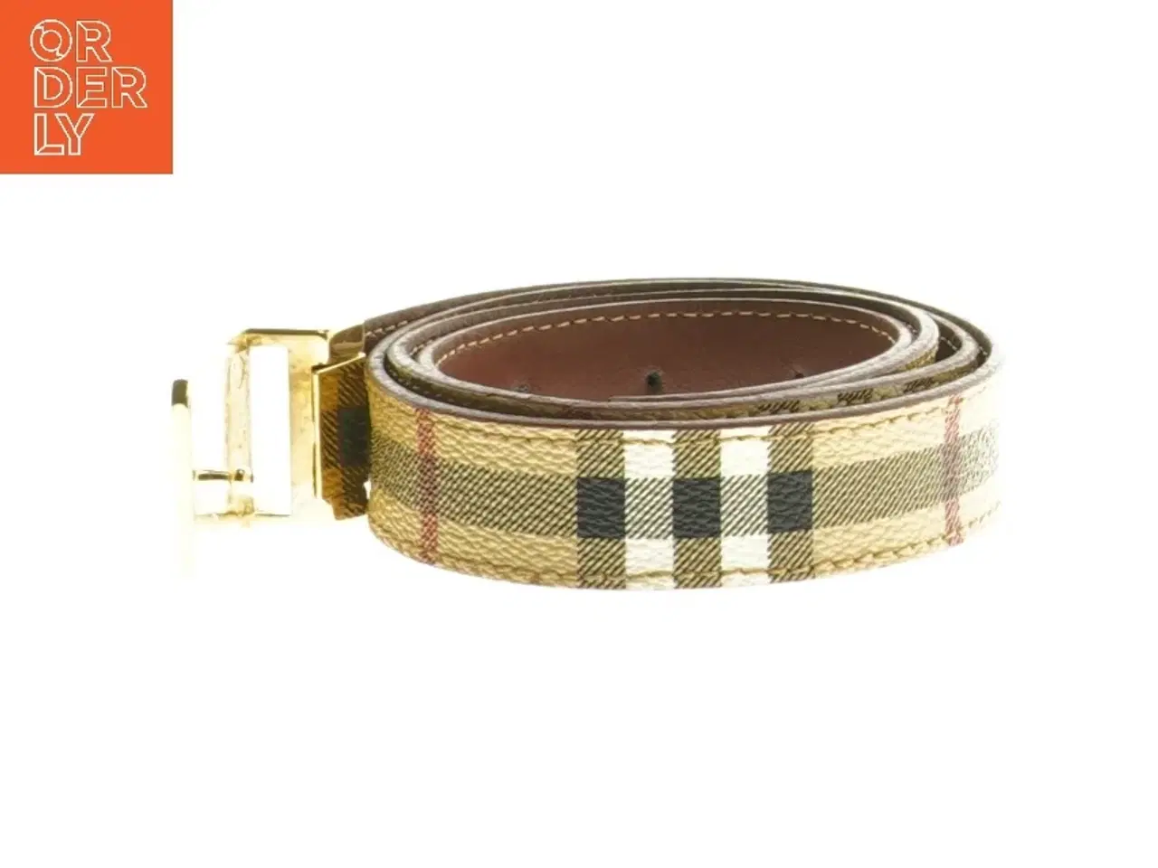 Billede 2 - Burberry bælte med guldspænde fra Burberry (str. 100 cm)