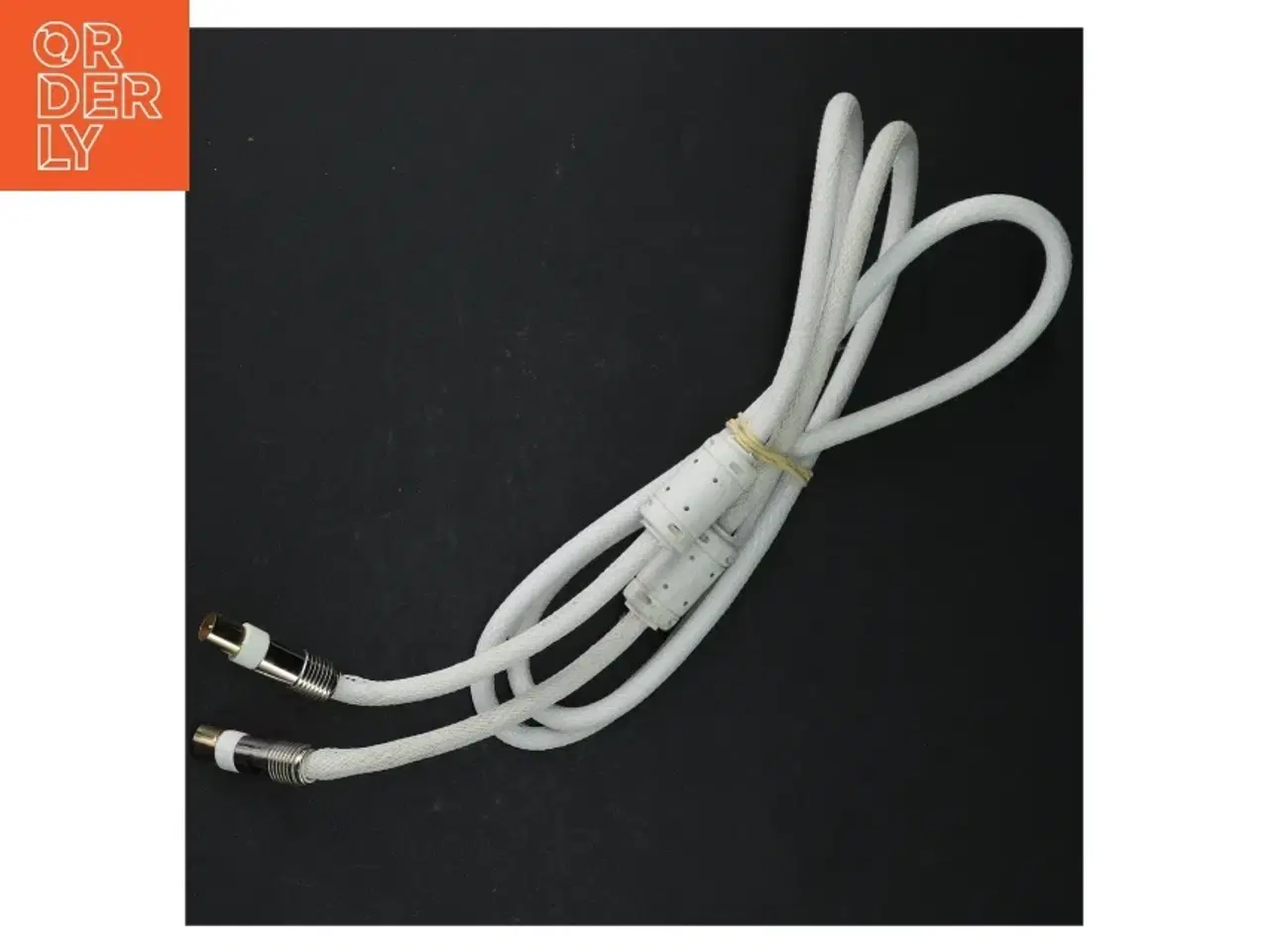 Billede 2 - Hvidt kabel med rundt stik (str. 160 cm)