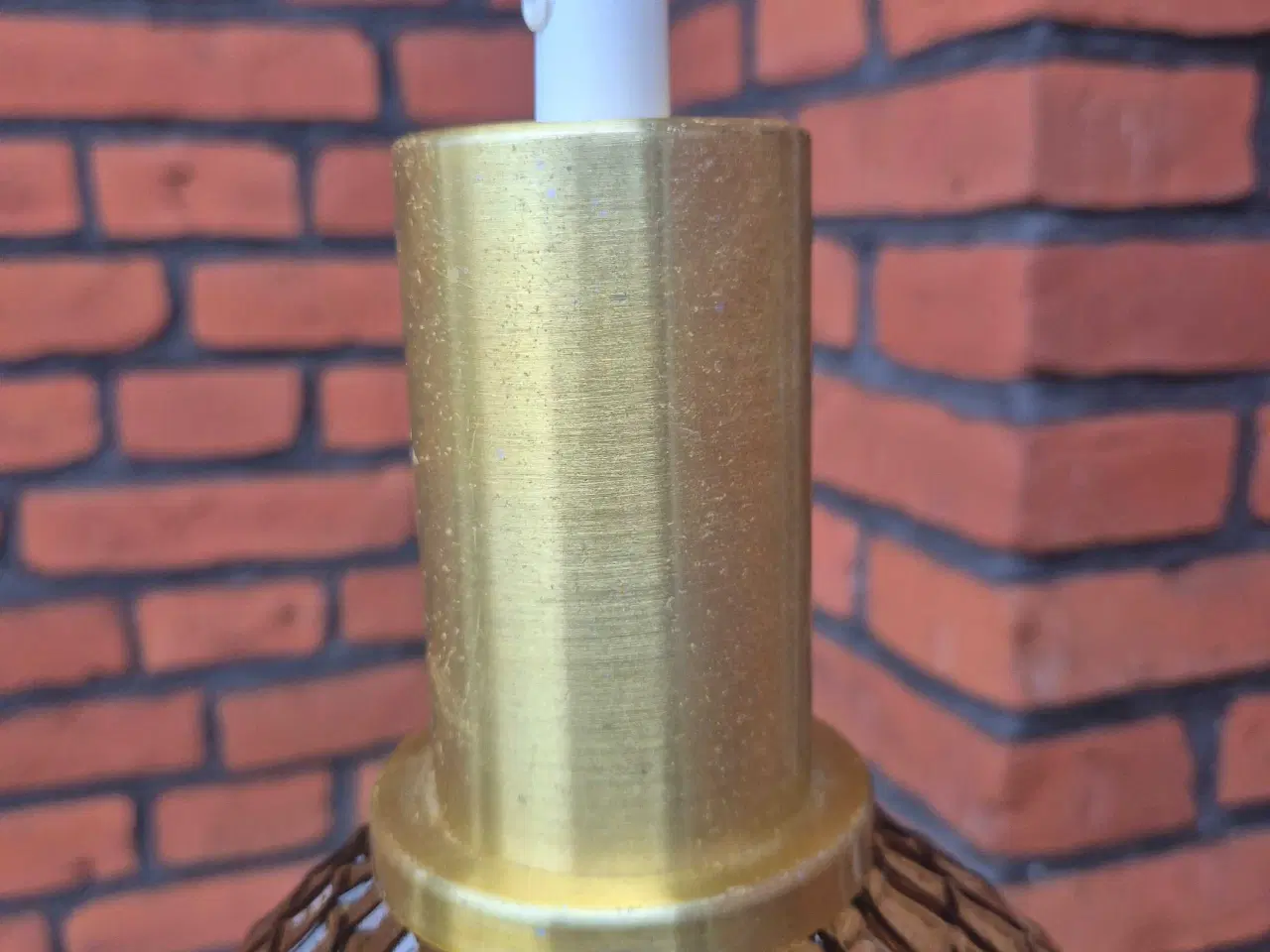 Billede 11 - Smukke retrolamper i ravfarvet glas