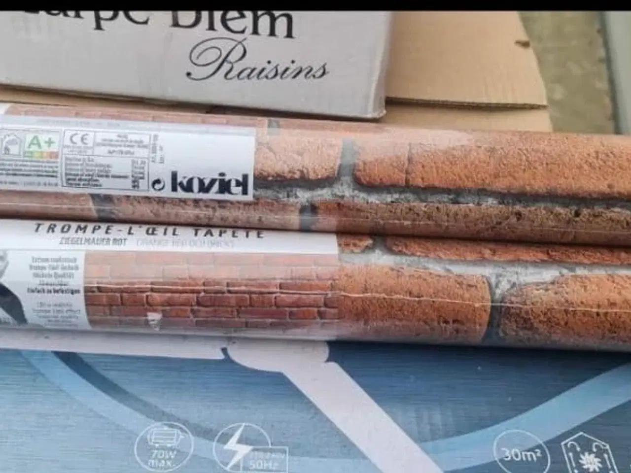 Billede 3 - 3 stk mursten tapet ruller