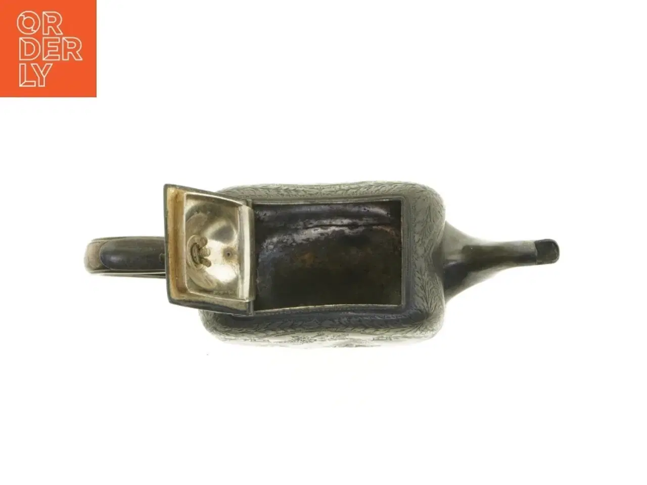 Billede 6 - Antik sølvfarvet tekande (str. 25 x 14 x 9 cm)