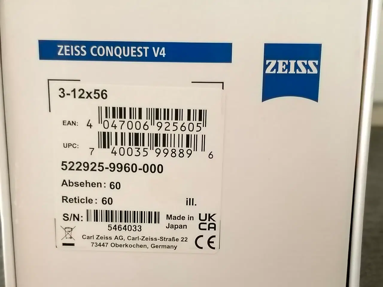 Billede 1 - Riffel Kikkert Zeiss Conquest V4