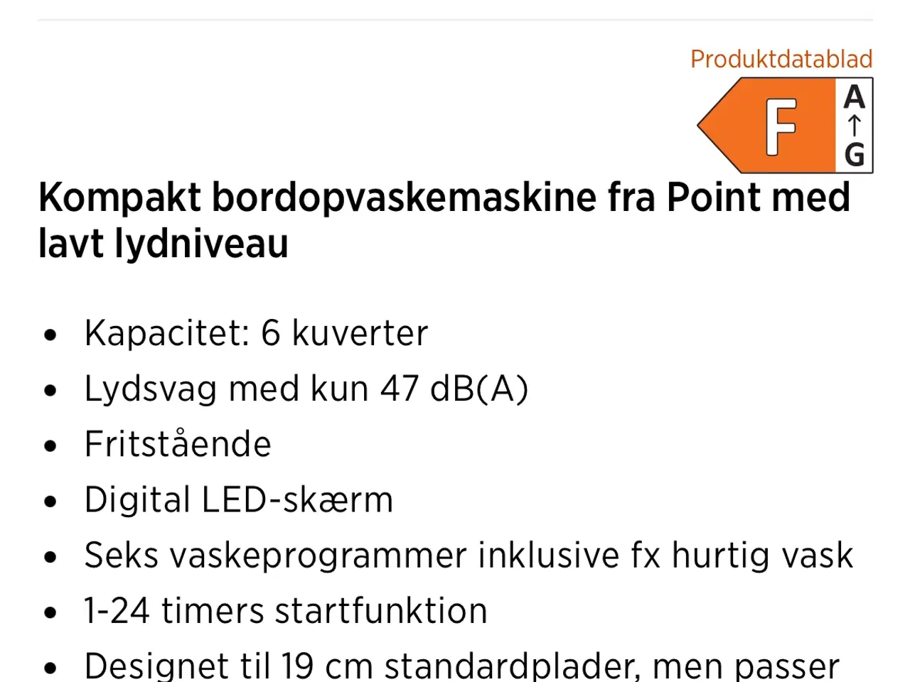 Billede 2 - Bordopvaskemaskine (POINT)