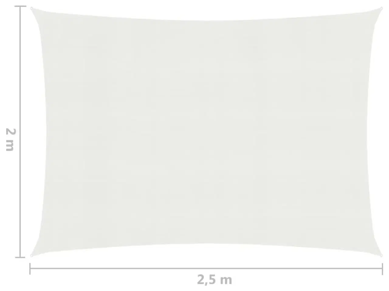 Billede 6 - Solsejl 160 g/m² 2x2,5 m HDPE hvid