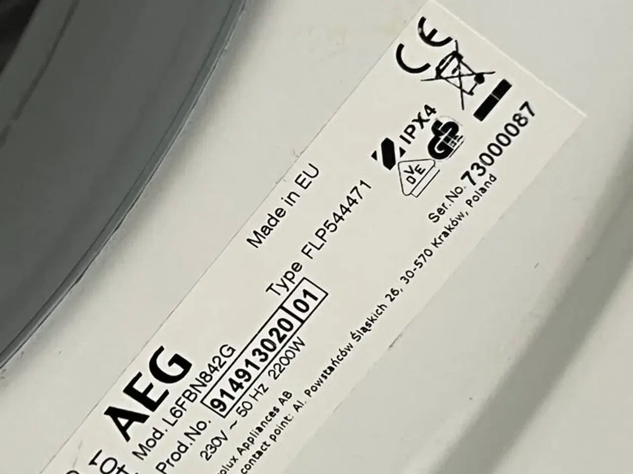 Billede 3 - Vaskemaskine AEG L6FBN842G