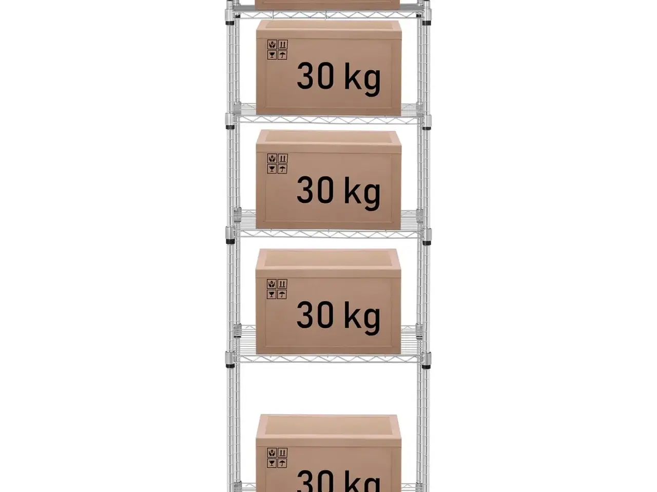 Billede 5 - Ekstra Stabil Gitterreol – 5 Hylder (35 x 55 cm)