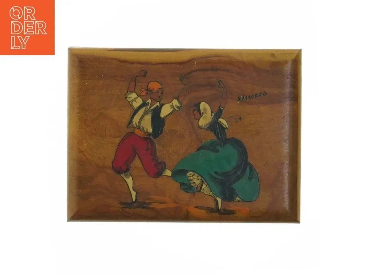 Billede 6 - Træ æske med spejl (str. 13,5x5 cm)