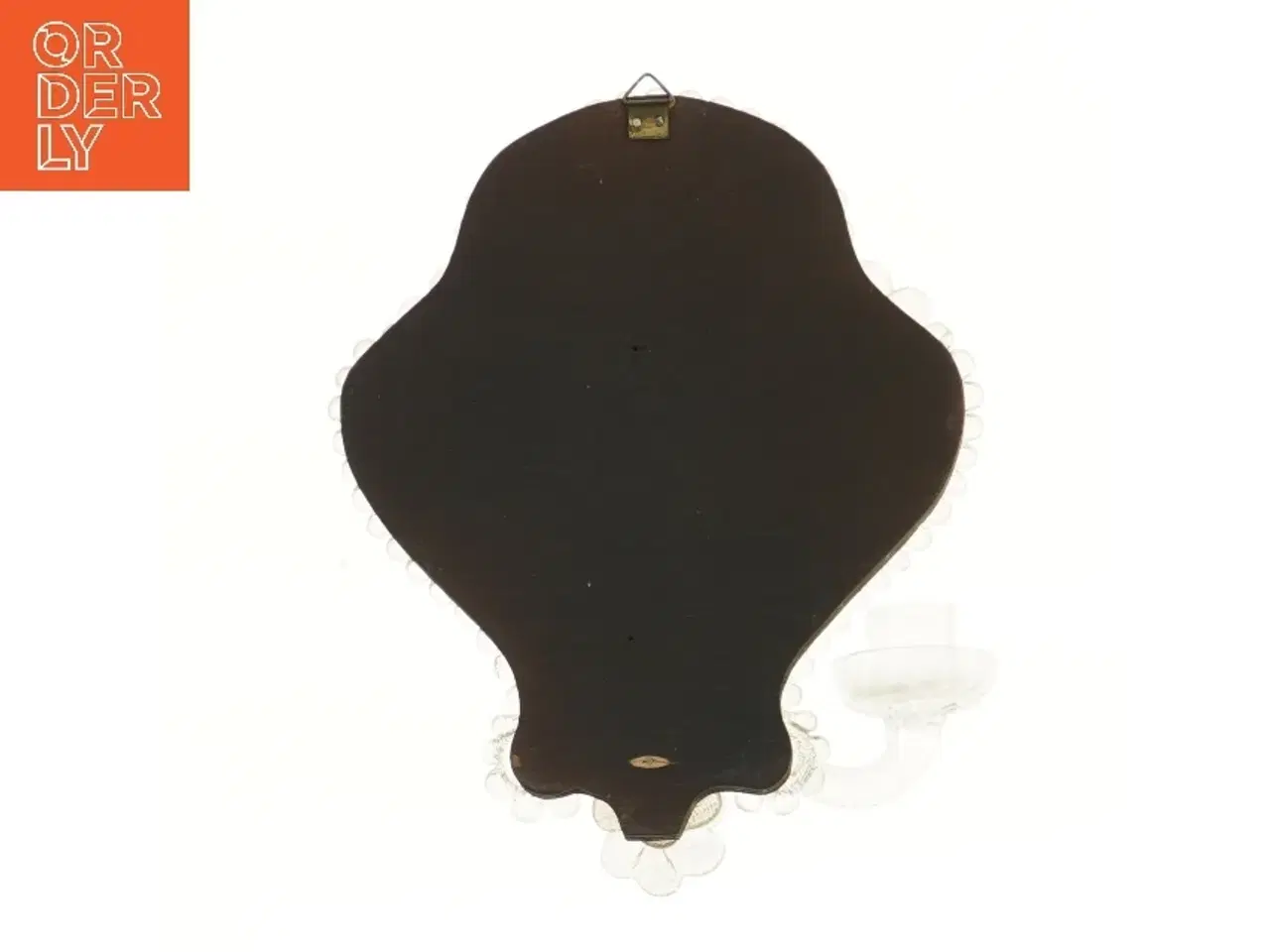 Billede 2 - Væglysestage med spejl og glaskant (str. 25x20 cm)