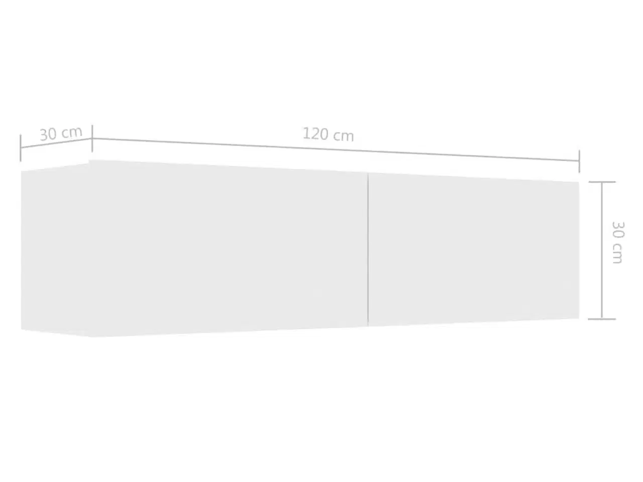 Billede 8 - Tv-skab 120x30x30 cm konstrueret træ hvid