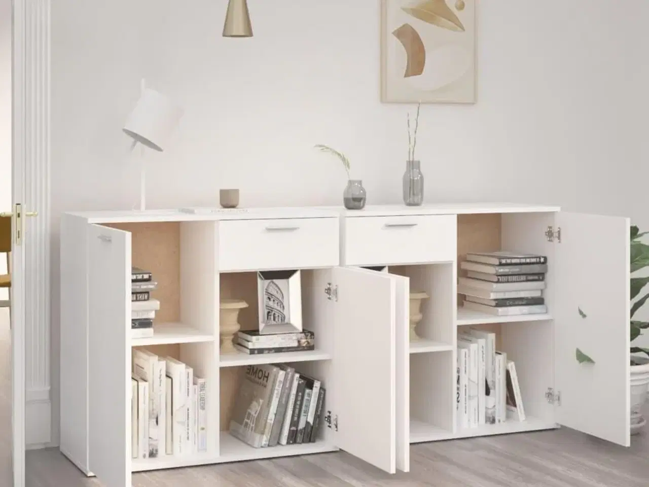 Billede 3 - Skænk 160x36x75 cm konstrueret træ hvid