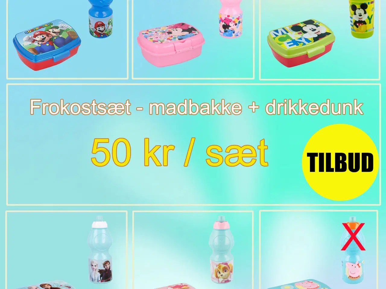 Billede 1 - Frokostsæt - madbakke + drikkedunk