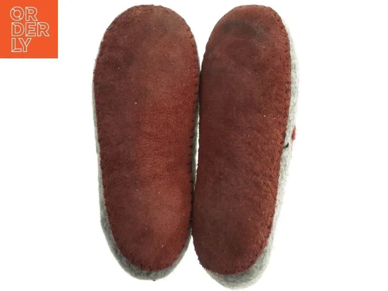 Billede 3 - Filtede hjemmesko med blomstermotiv (str. Fodlængde 25 cm)