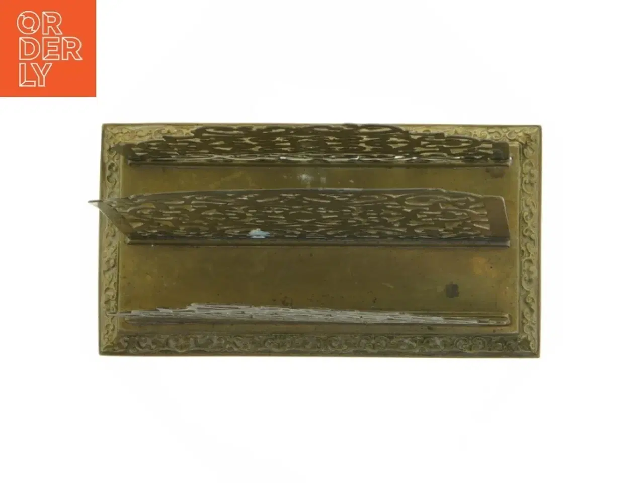 Billede 2 - Gammel brevholder i udsmykket messing (str. 19 x 10 x 14 cm)