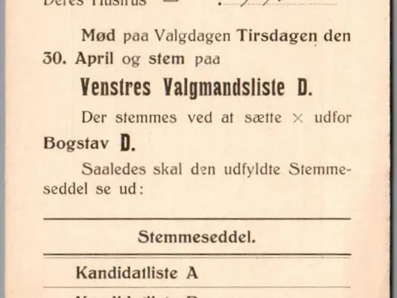 Billede 1 - Venstres Valgmandsliste 1918 - Helsagskort - Postkort - Brugt