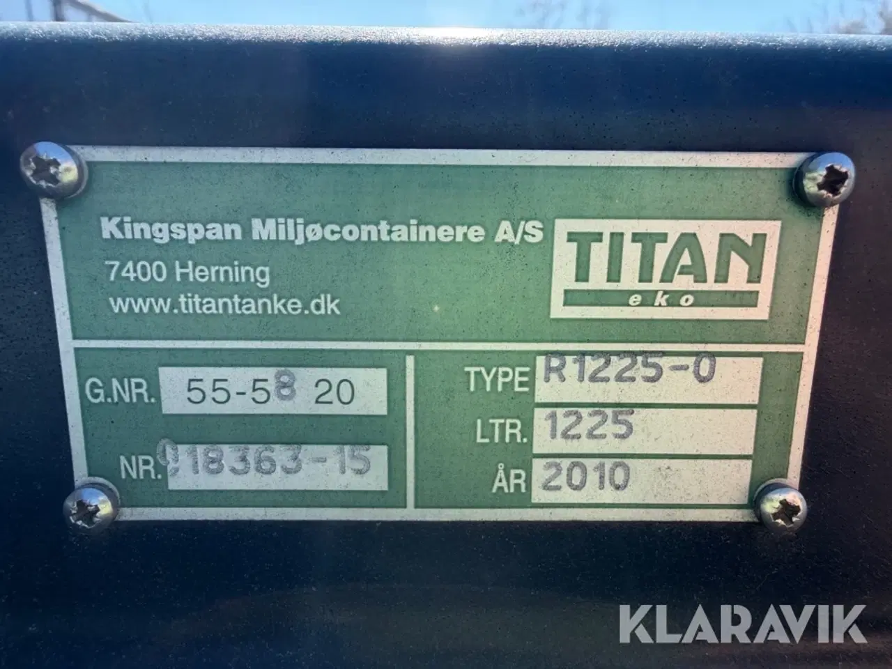 Billede 5 - Brændstoftank Titan Kingspan RT1225-0