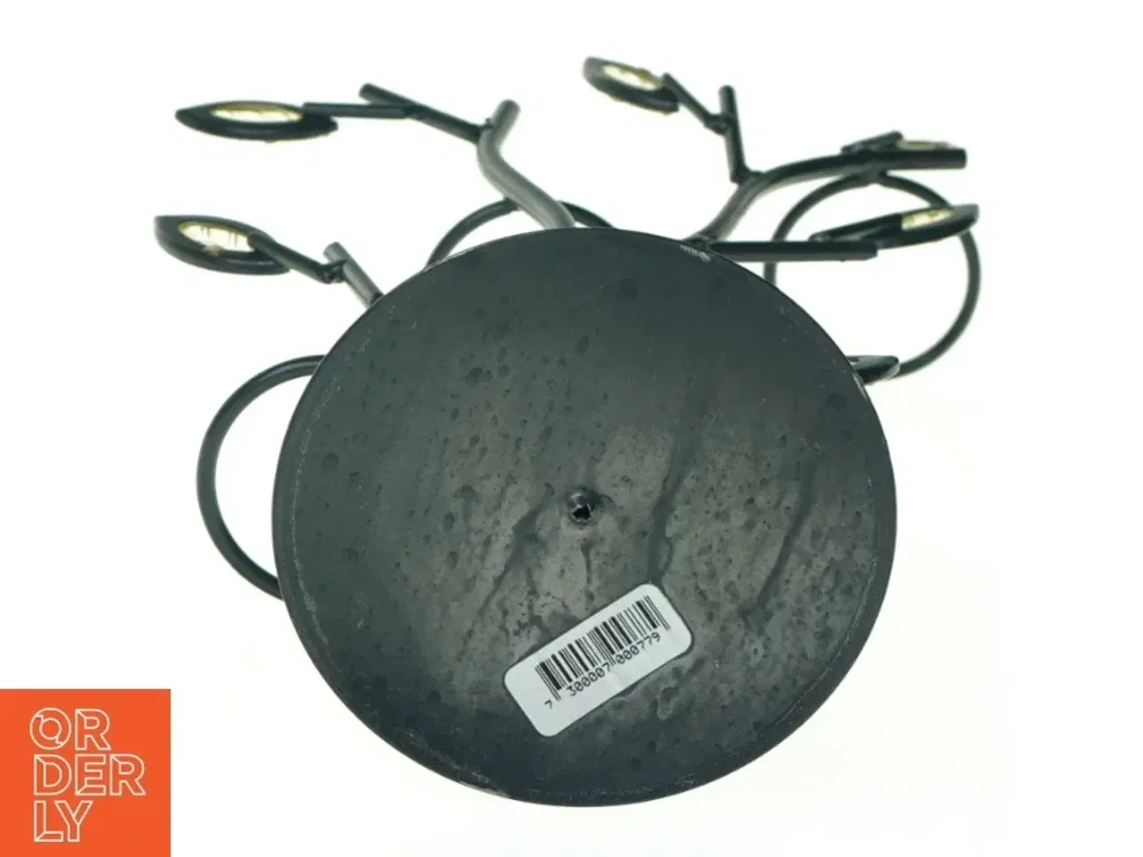 Billede 3 - Metal Lysestage Træ med lysegule facetslebede blade til fyrfadslys (str. 30 x 11 cm)