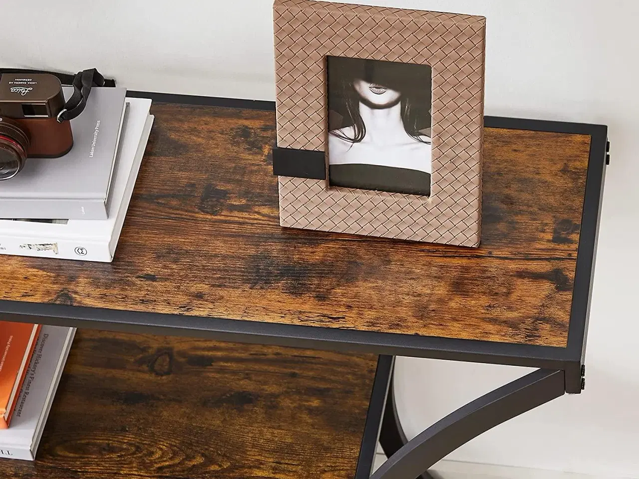 Billede 5 - Konsolbord buede ben, udvidet bordplade, vintage brun/sort (LNT089B01)