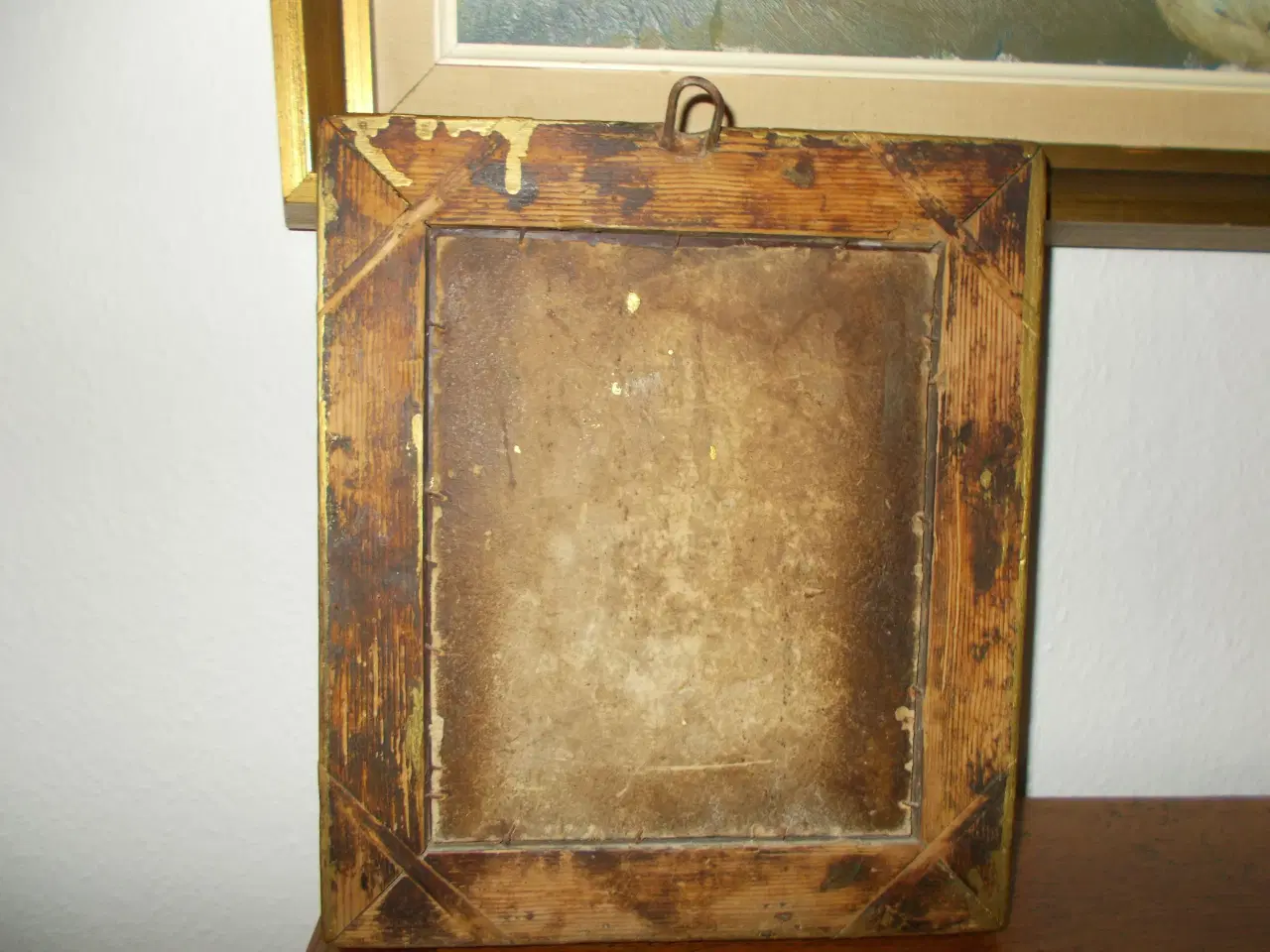 Billede 4 - Antikt lille spejl i guldramme