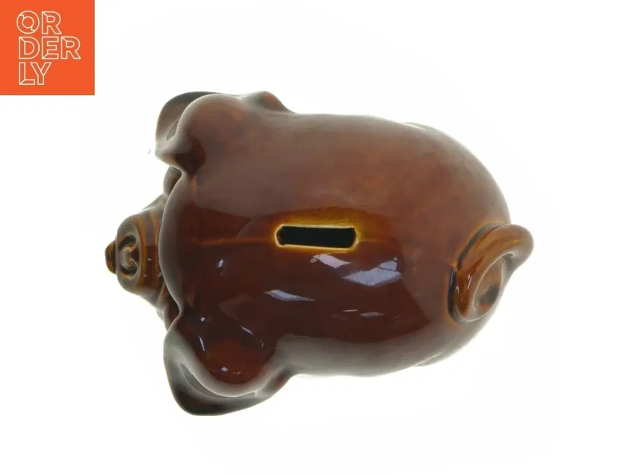 Billede 5 - Keramisk sparegris i brun (str. 21 cm)