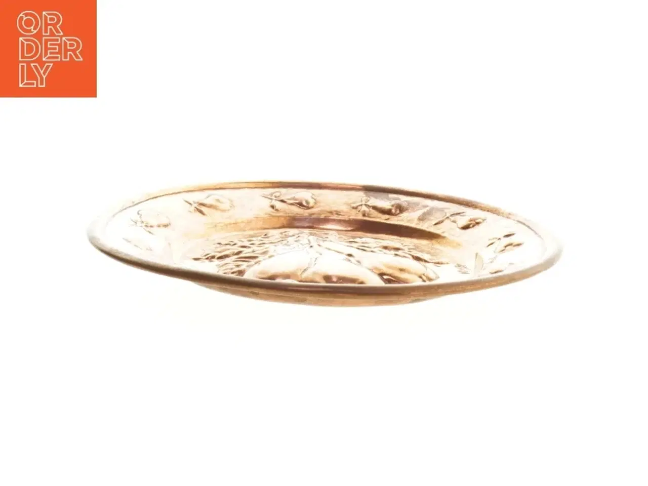 Billede 2 - Kobber platte pære-design (str. Ø 32x2,5 cm)