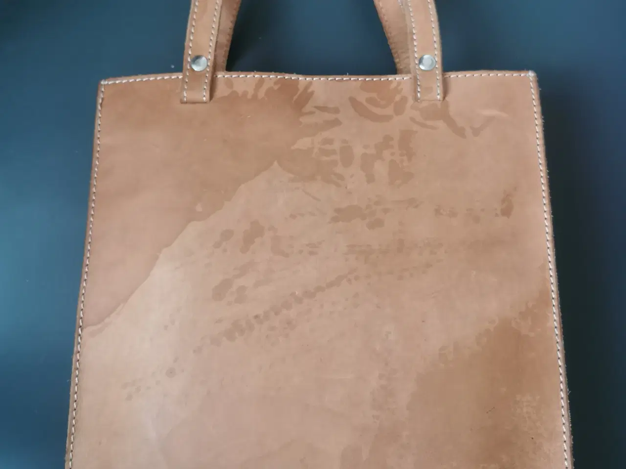 Billede 1 - Kernelæder taske/shopper. 