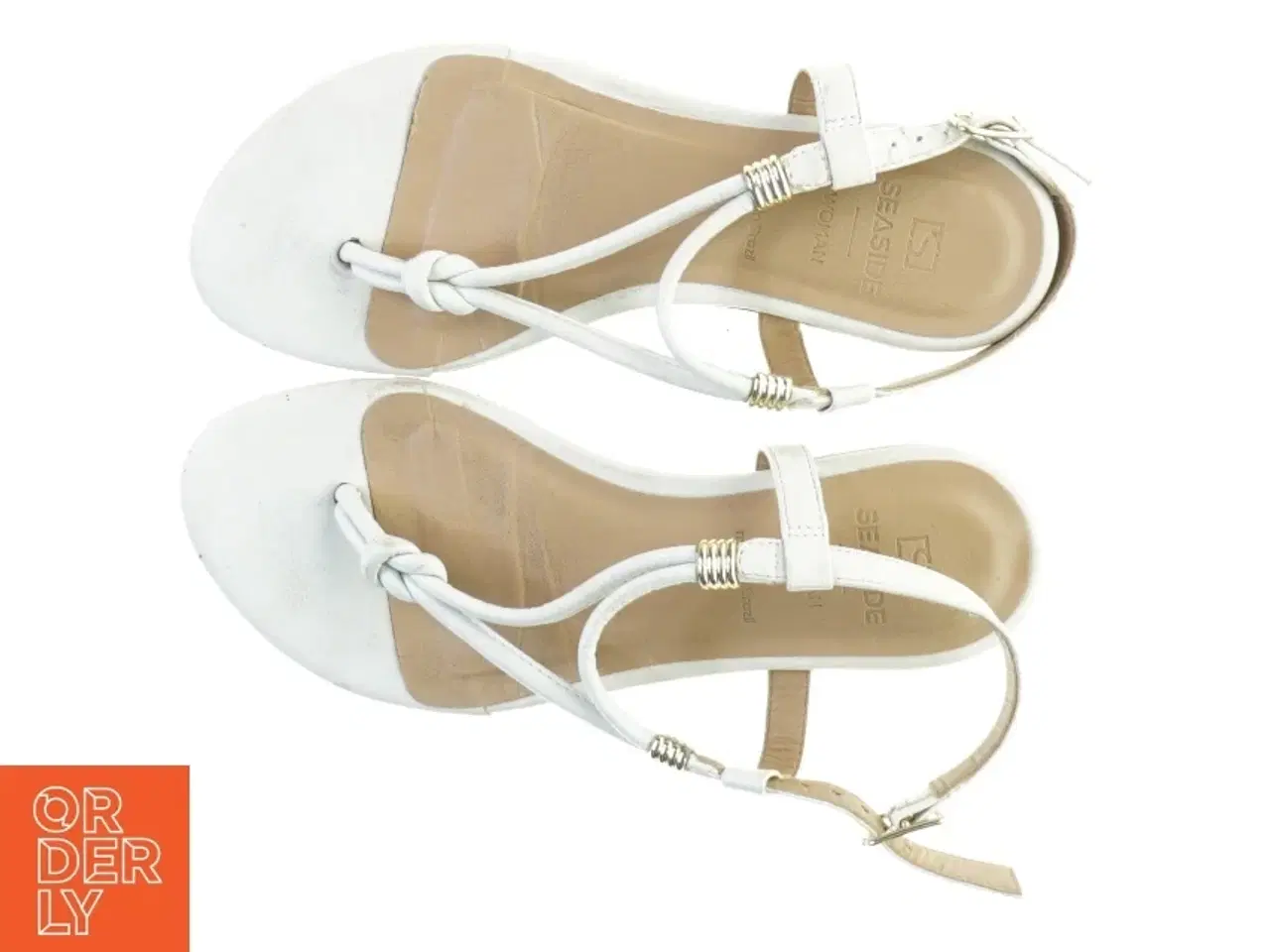 Billede 1 - Hvide sandaler med remme fra Seaside (str. 35)