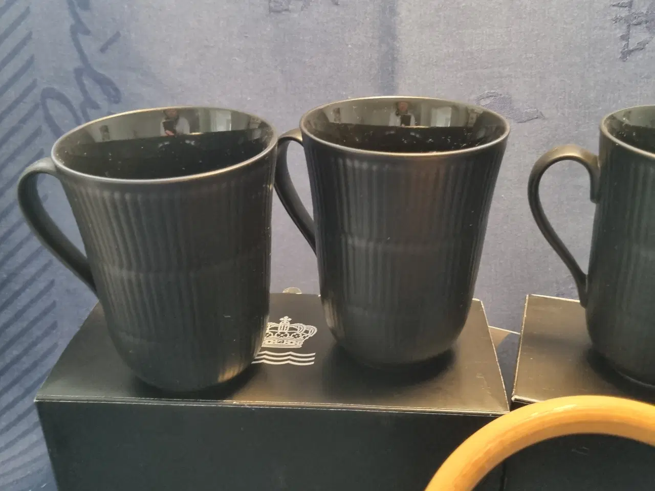 Billede 2 - Royal Copenhagen, Sort Riflet tekande og krus