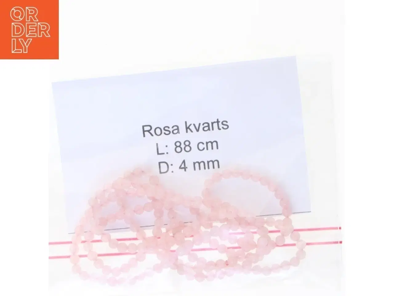 Billede 2 - Rosa kvartshalskæde (str. 88 cm)