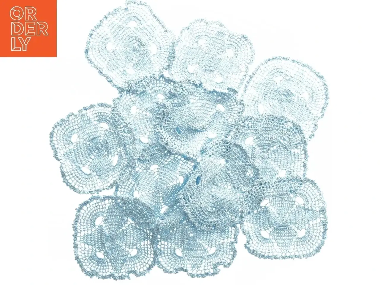 Billede 3 - Hæklet bordskånere sæt (str. 14x14 cm)