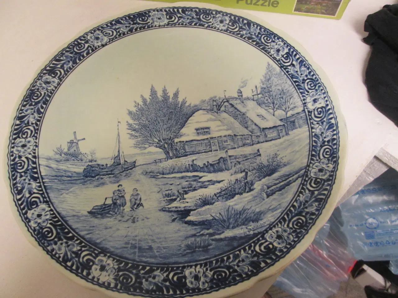 Billede 1 - Stort fad/platte med hollandsk motiv