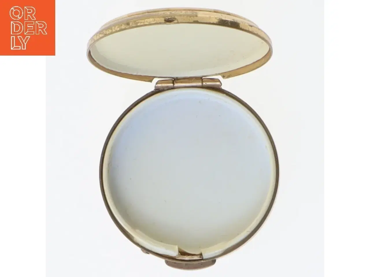 Billede 5 - Rund vintage pudderdåse med perlemor (str. Ø 4 cm)