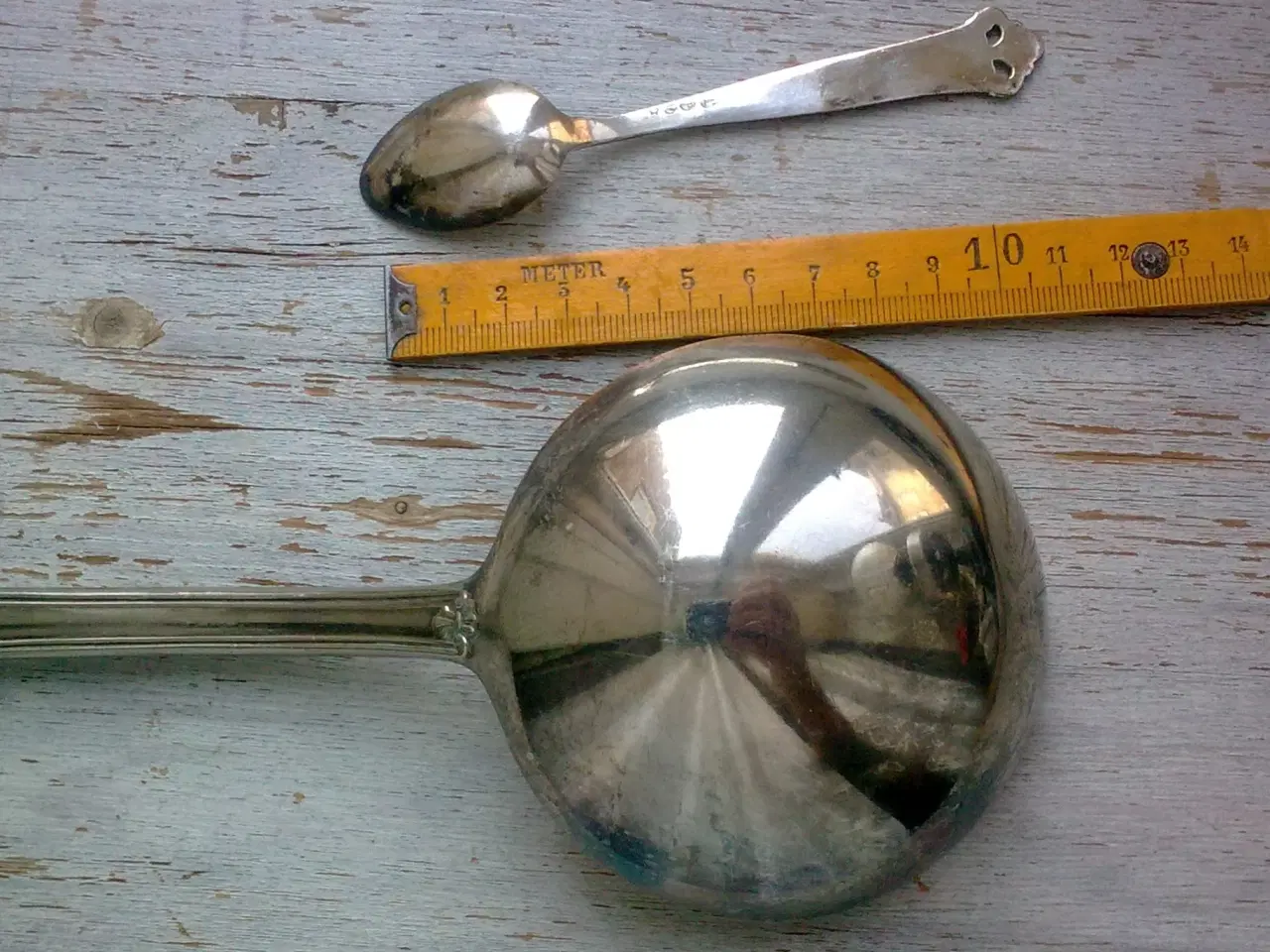 Billede 11 - KÆMPE sølvplet Kartoffel suppe ske SJOV