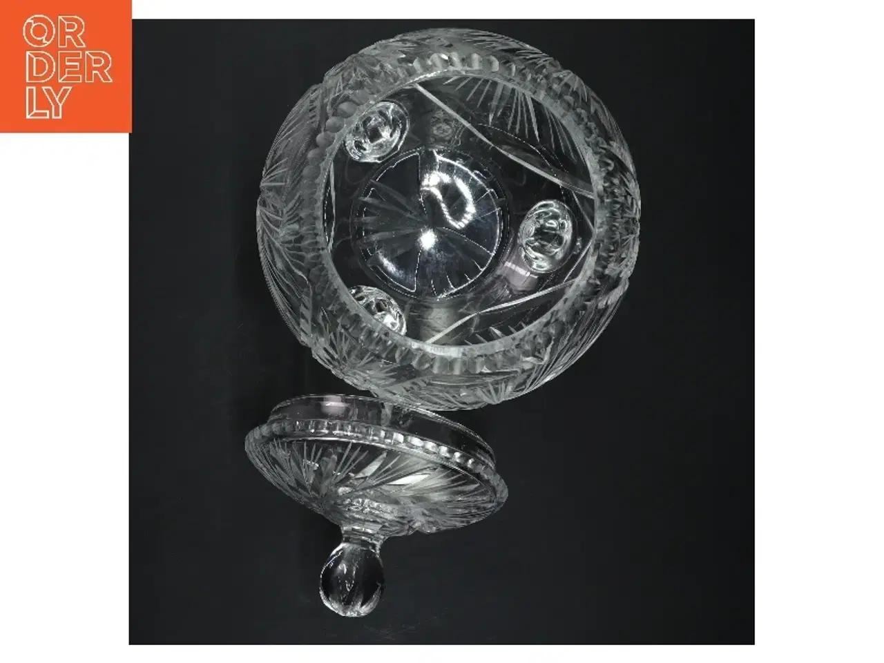 Billede 4 - Krystal sukkerkrukke med låg (str. Ø 20 cm)