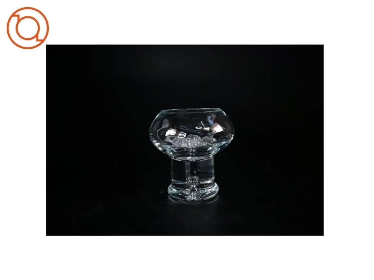 Billede 2 - Glas vase med dekotrative glassten (str. 14 x 14 cm)