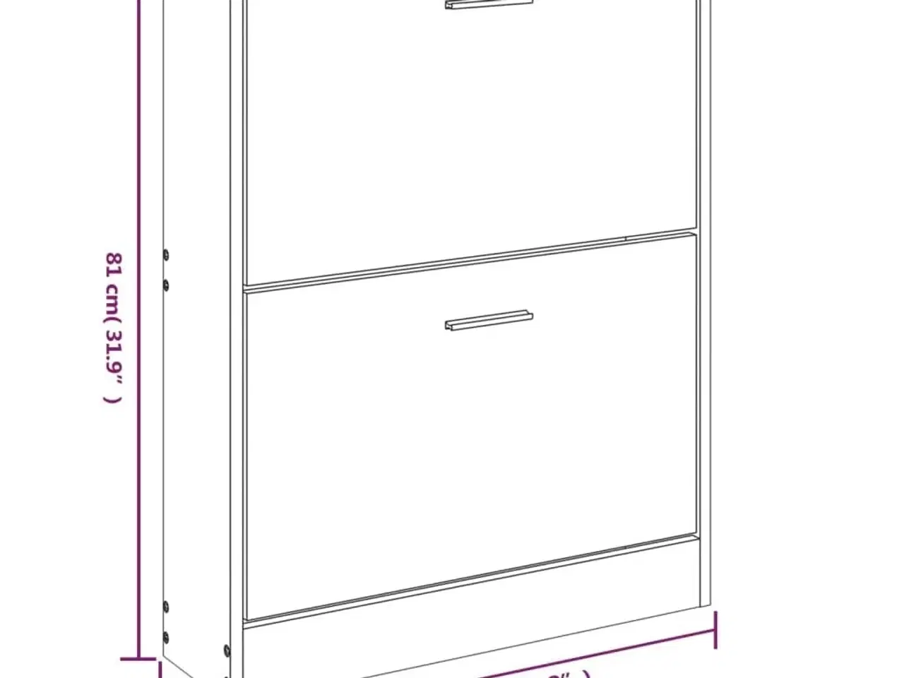 Billede 8 - Skoskab 59x17x81 cm konstrueret træ hvid