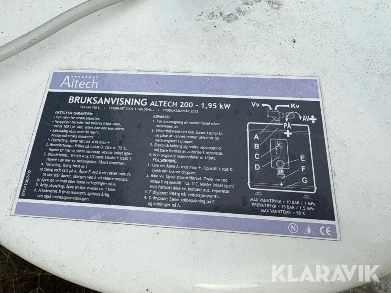 Billede 6 - Varmtvandsbeholder Altech