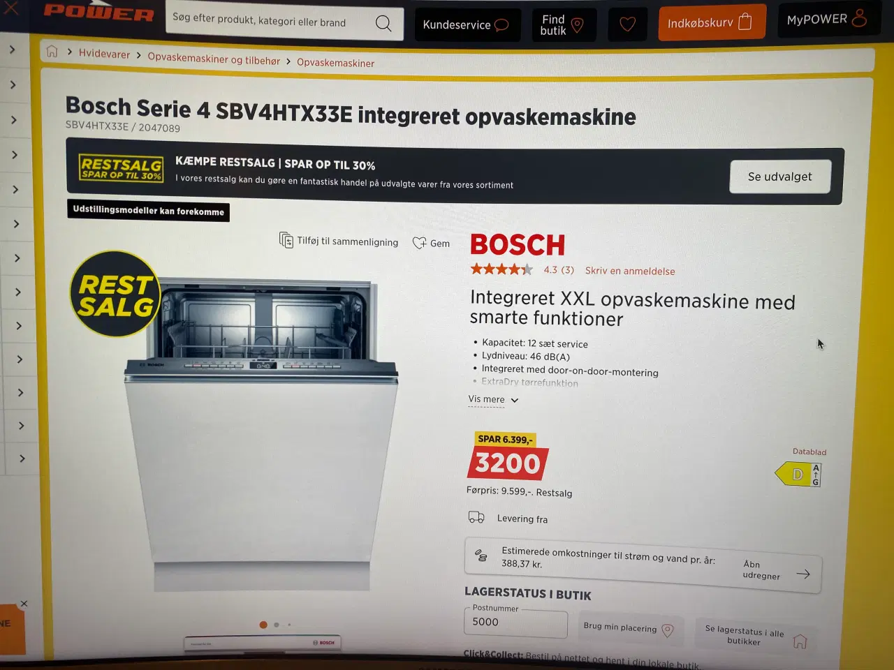 Billede 2 - NY Bosch opvaskemaskine (integreret) førpris 9.599