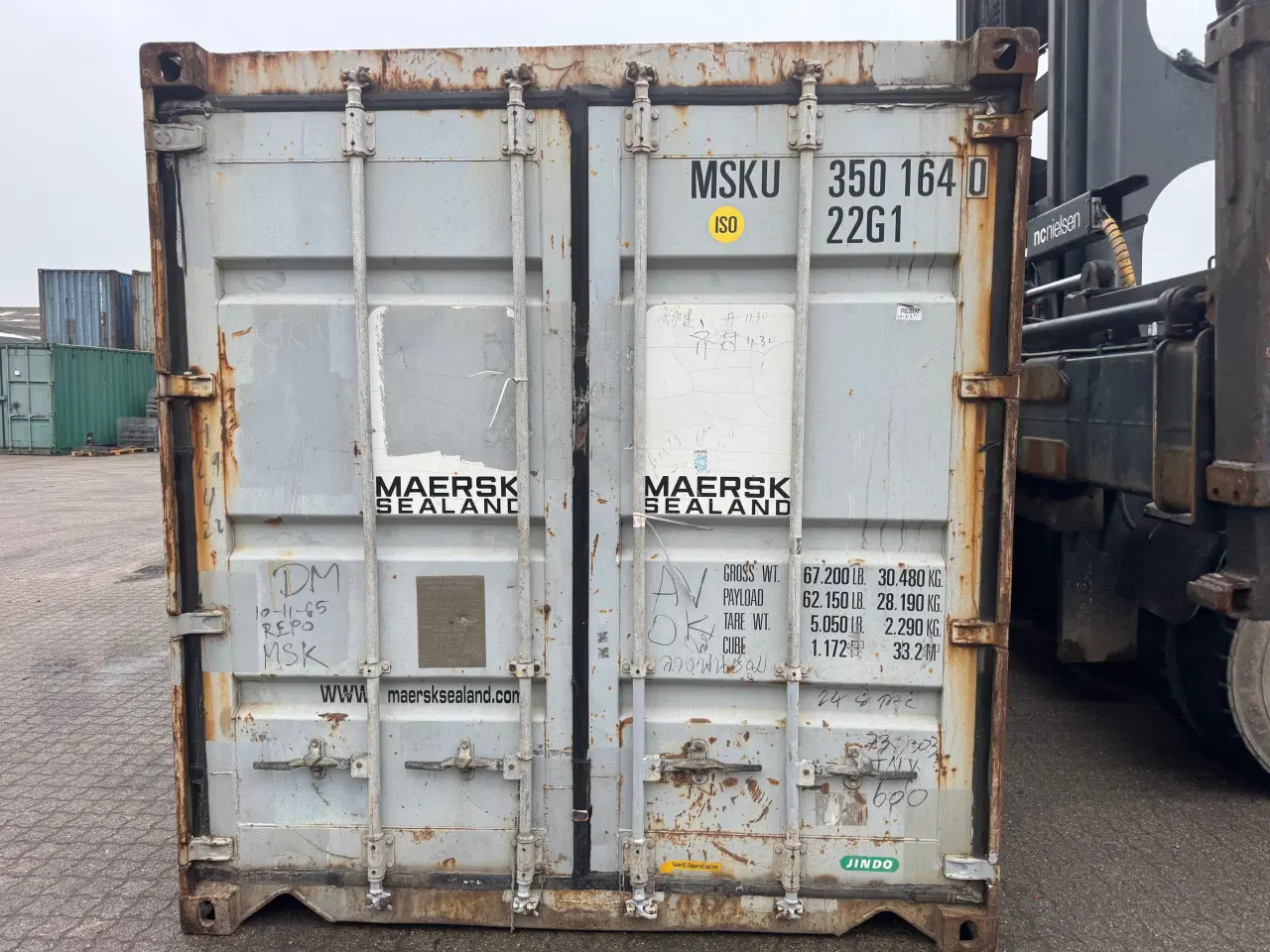 Billede 2 - Brugt 20 fods Isoleret Container-ID: MSKU 350164-0