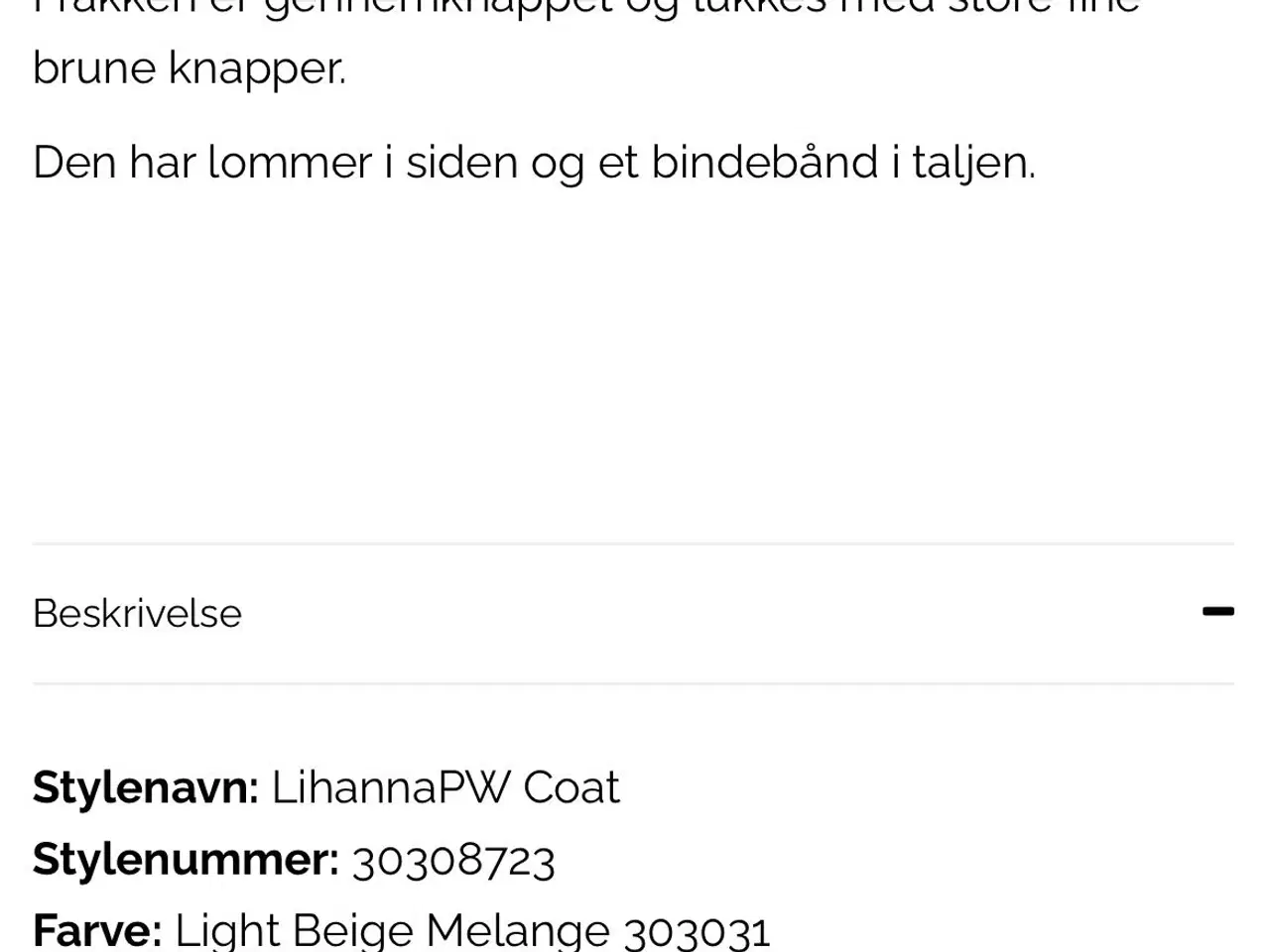 Billede 7 - Part Two Frakke smuk beige melange.