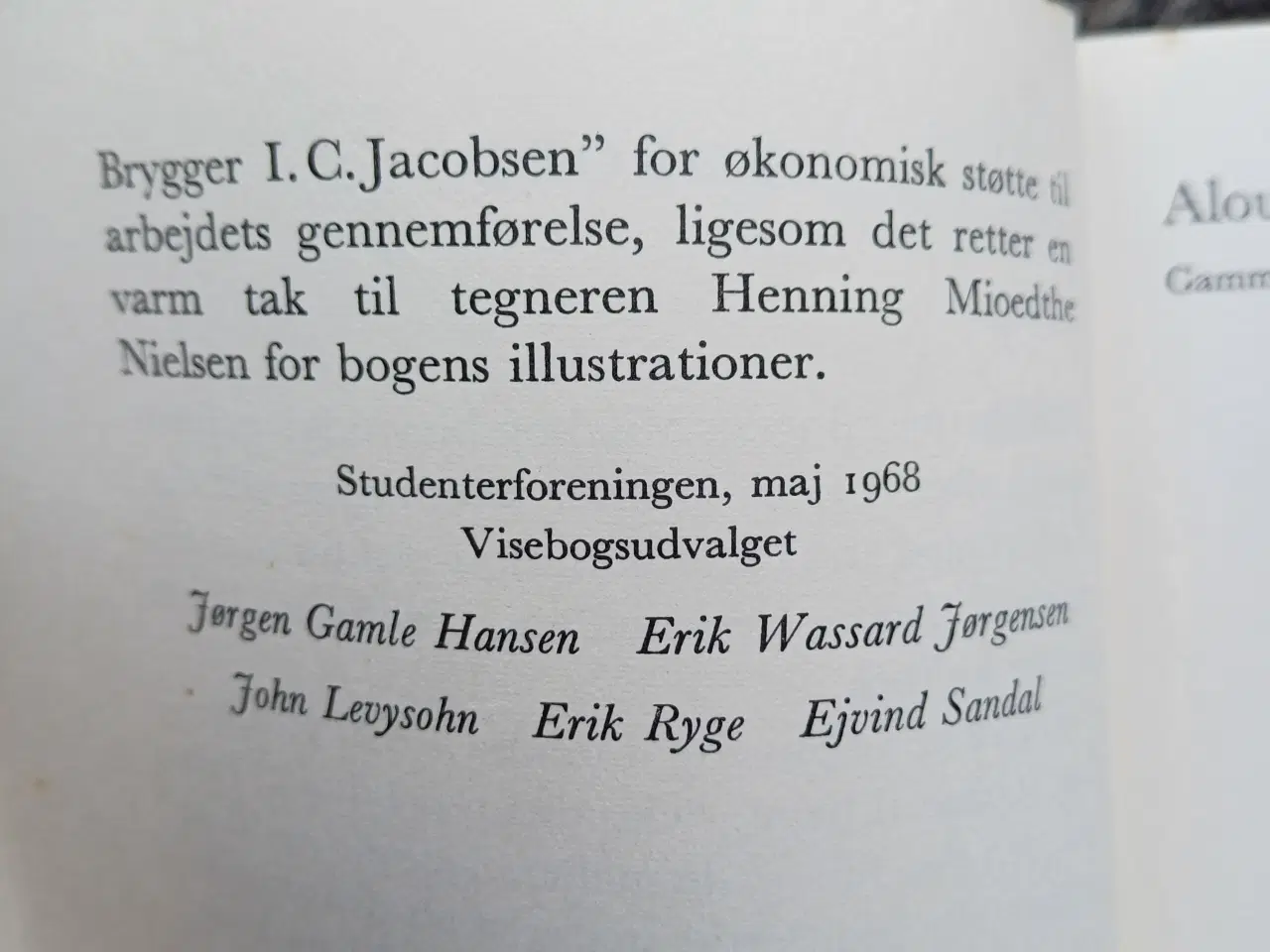 Billede 3 - StudenterForeningens Visebog - maj 1968