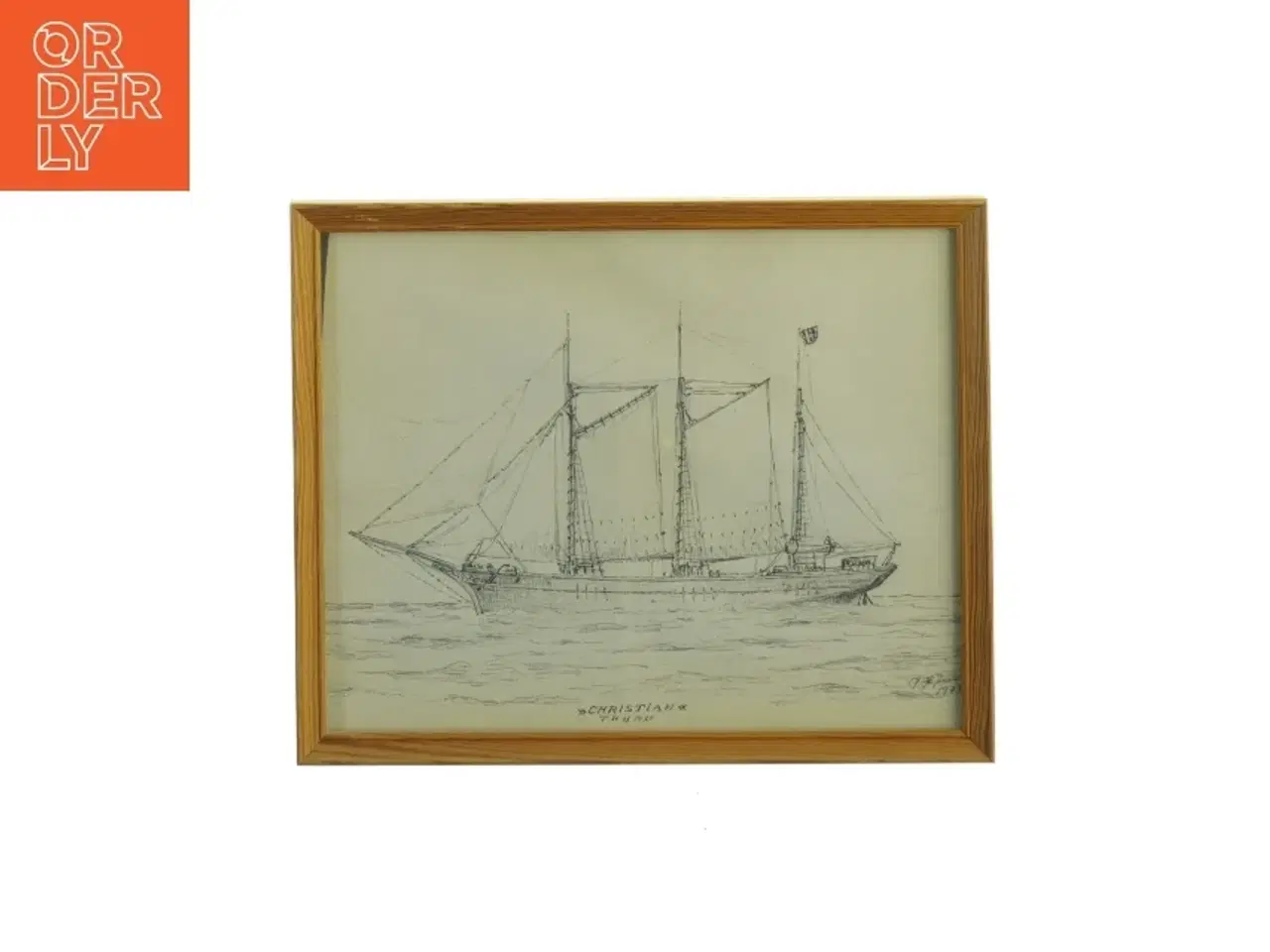 Billede 1 - Skibsportræt af skibet Christian (str. 27 x 22 cm)