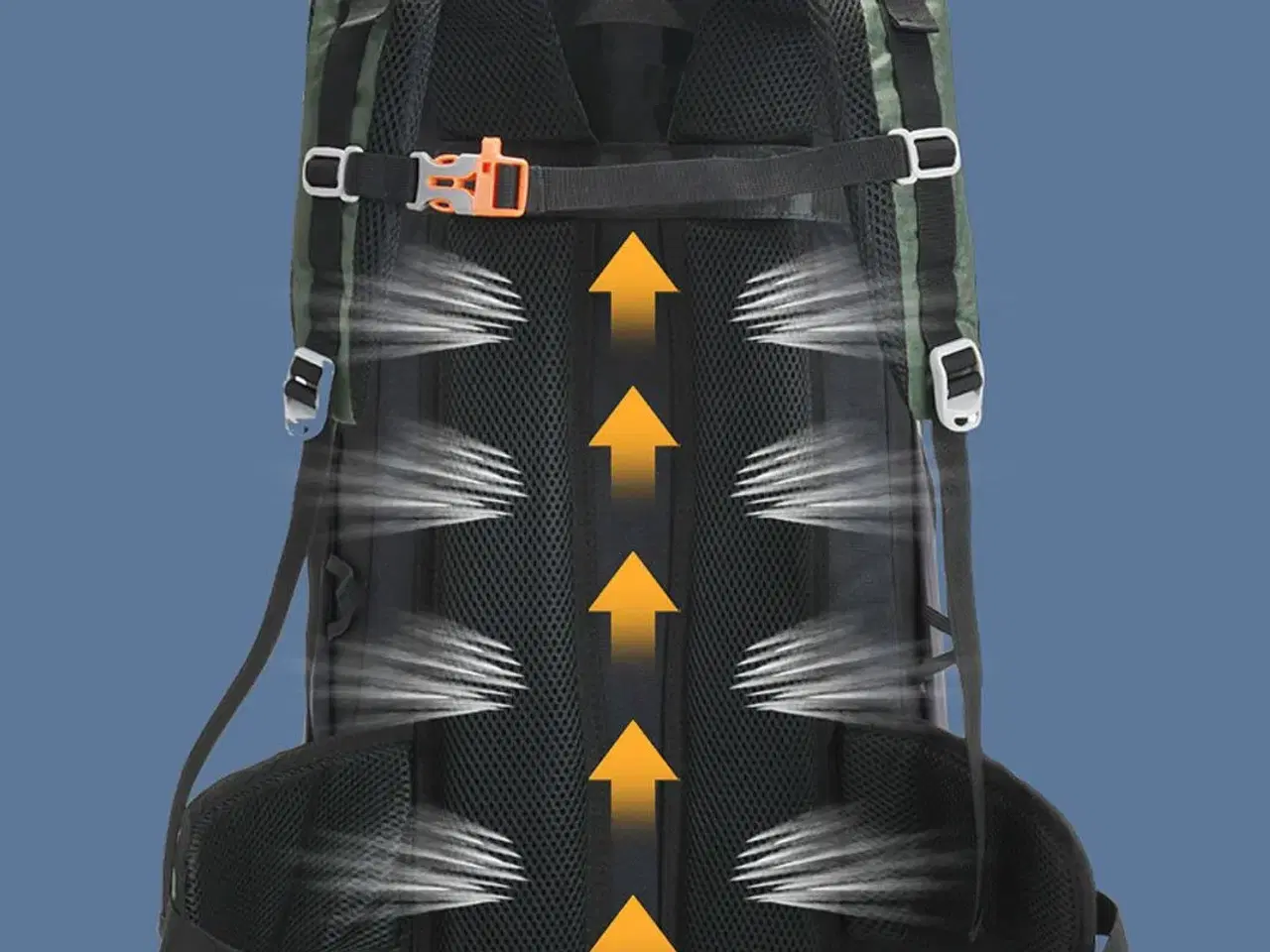 Billede 4 - Ny: Camino backpacker 50L Grøn Top og front åben