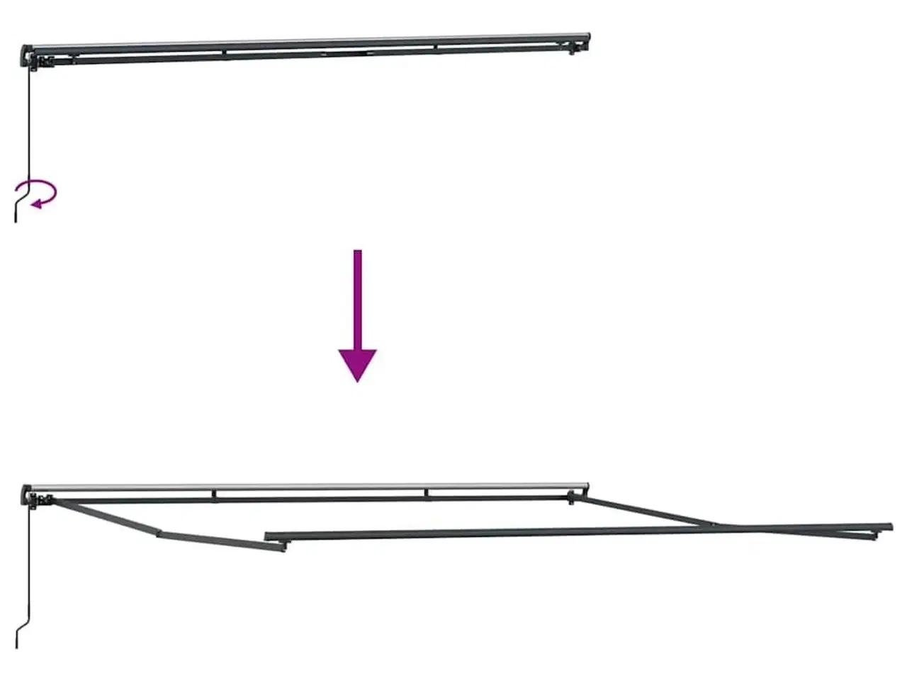 Billede 9 - Markise Antracit 4,5 × 3,5 m Metal