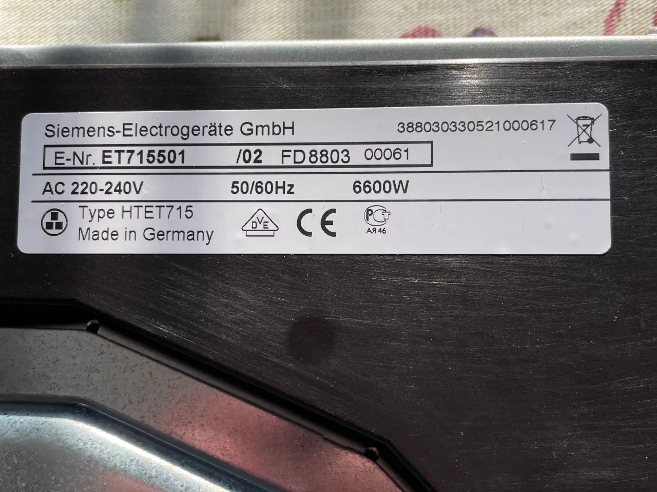 Billede 2 - Kogeplade. 60 cm gladkeramisk