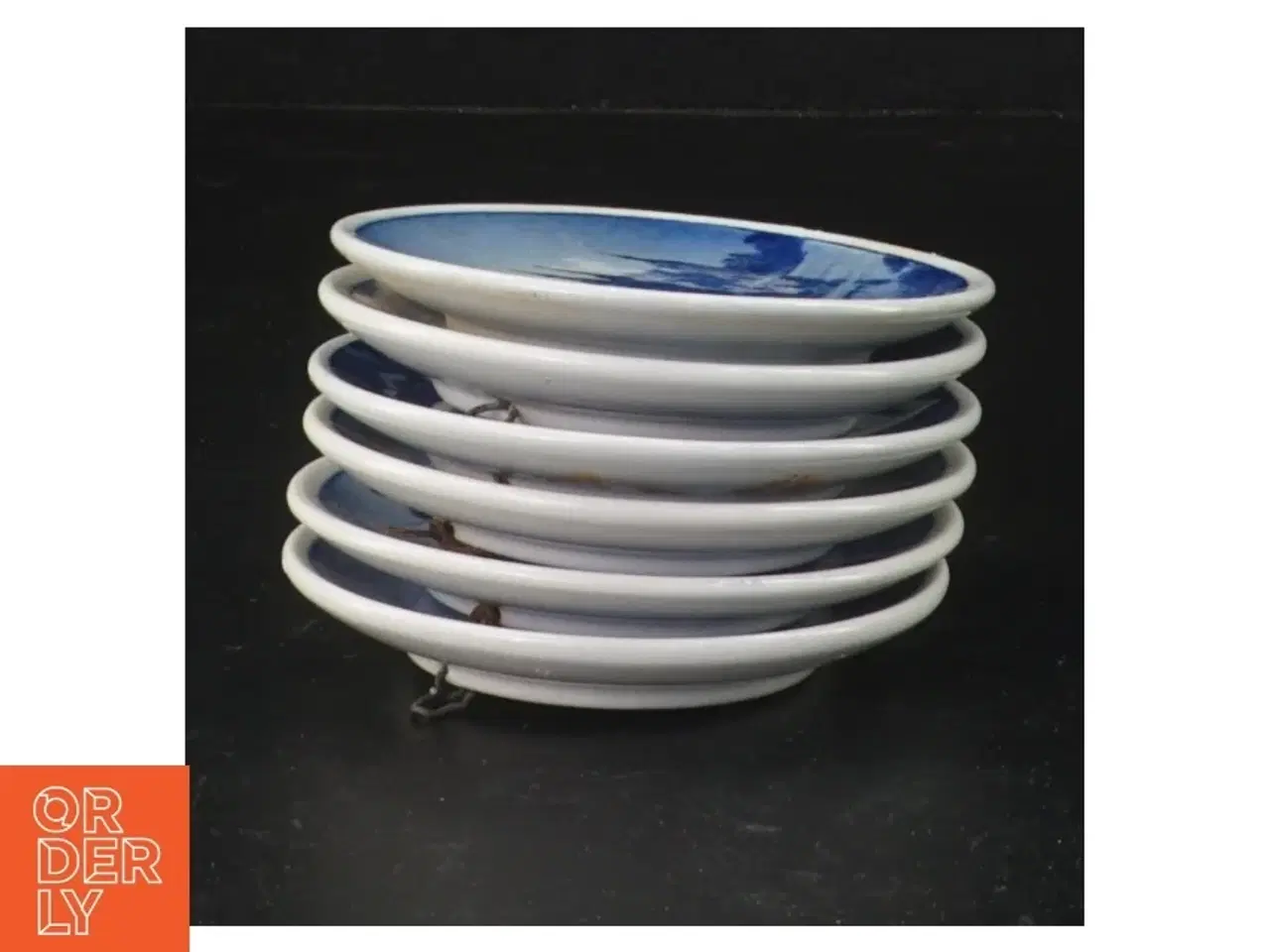 Billede 2 - Sæt med 6 dekorative tallerkener (str. Ø. 8,5 cm. 6 styk) fra Aluminia