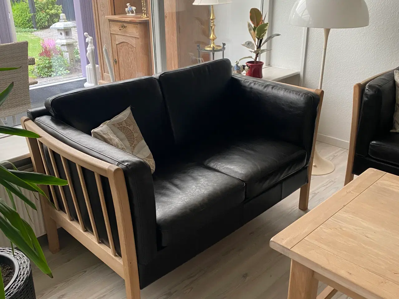 Billede 3 - Sort sofasæt i læder sælges - byd 
