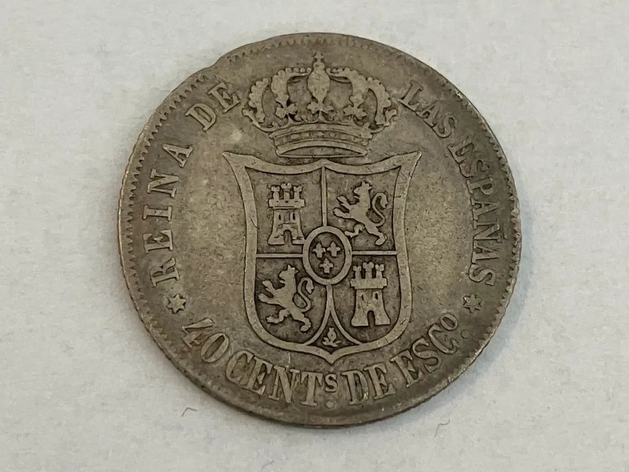 Billede 1 - 40 Centimos de Escudo 1866 Spain